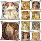 Alphonse Mucha Pillow Painting Vintage Photo Birthday Art Paint Christmas Gift