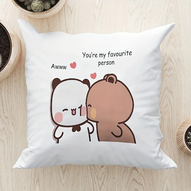Bubu Dudu Pillow Panda Bear Couple Love Kawaii Plush Cartoon Romantic Gift Decor