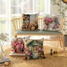 Floral Bicycle Pillow Cover Farmhouse Cushion Sofa Living Room Luxury Home Gift