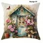 Floral Bicycle Pillow Cover Farmhouse Cushion Sofa Living Room Luxury Home Gift