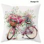 Floral Bicycle Pillow Cover Farmhouse Cushion Sofa Living Room Luxury Home Gift