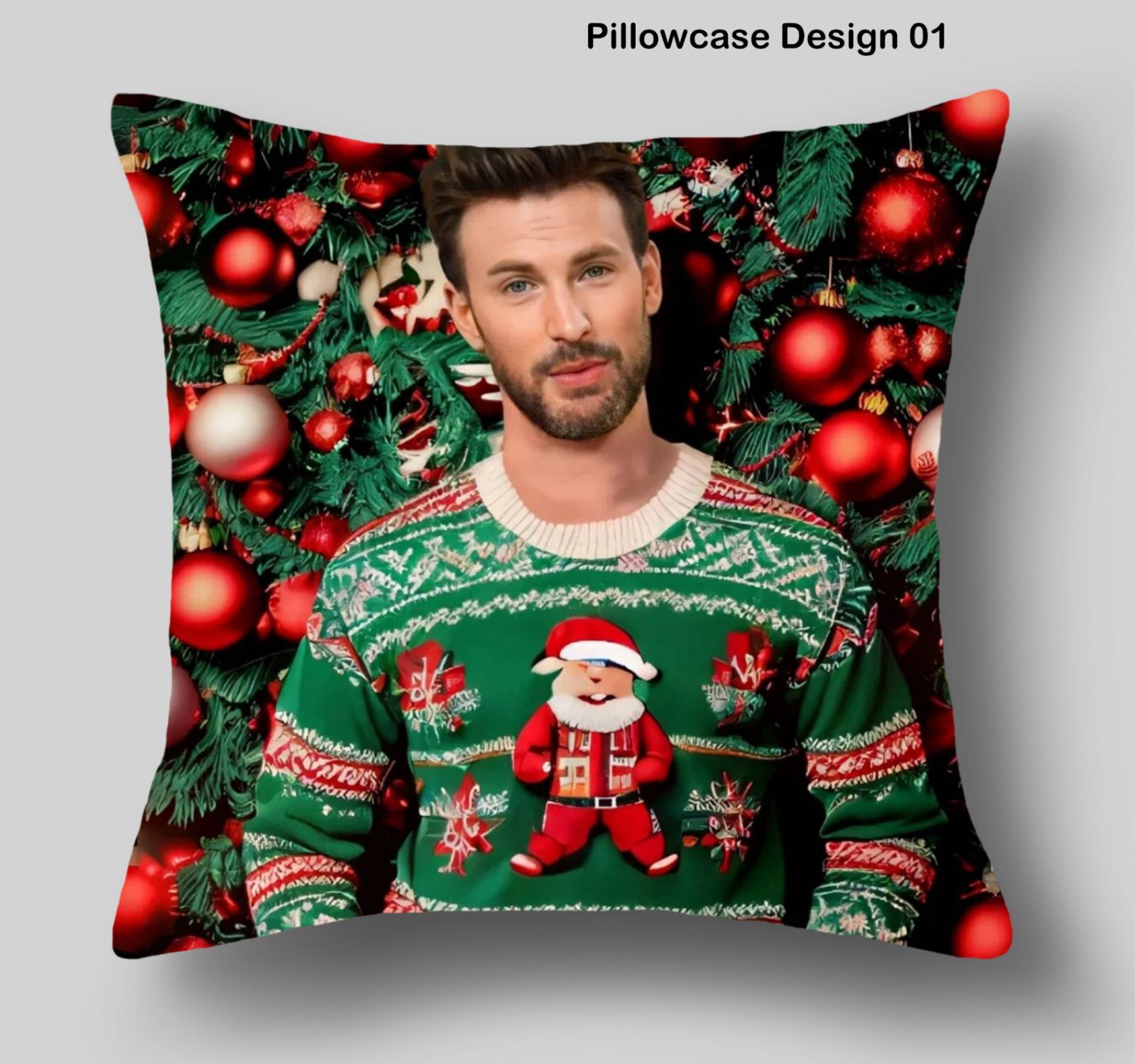 Chris Evans Pillow Merry Christmas Decorations Xmas Wish Home Decor Gift For Mom