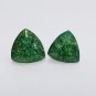 Natural Green Colombian 12 Ct Trillion Cut Certified Loose Gemstone Pair Set