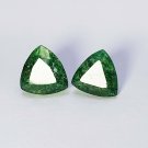 12Ct Natural Green Colombian Trillion Cut Certified Loose Gemstone Pair Set