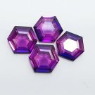 Certified Tanzanite Gemstone Lot, Violet Blue Zoisite, Hexagon Cut