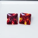 Orangish Sapphire Pair | 6mm Square Cut Loose Gemstones