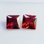Orangish Sapphire Pair | 6mm Square Cut Loose Gemstones