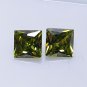 Green Sapphire Pair | 6mm Square Cut Loose Gemstones, Certified