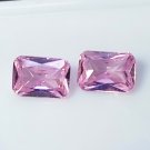 7 MM Sapphire Pink Color Certified Emerald Shape Loose Gemstone Pair
