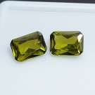 Green Color Sapphire Certified Emerald Shape 7 MM Loose Gemstone Pair Green Color Sapphire Certified Emerald Shape 7 MM Loose Gemstone Pair