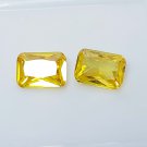 7MM Yellow Sapphire Certified Emerald Shape Loose Gemstones Pair