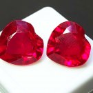 16CT Natural Red Ruby Hearts Pair, Loose Gemstones | July Birthstone | Best gift for Couple's