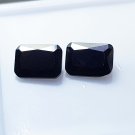 7mm Emerald Cut Black Sapphire Gemstone Pair Natural Loose Stones for Jewelry