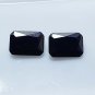 7mm Emerald Cut Black Sapphire Gemstone Pair Natural Loose Stones for Jewelry
