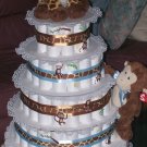 Five Tier Beenie Giraffe & Monkey Diaper cake.