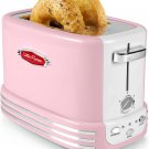 Nostalgia Retro Wide 2-Slice Toaster Vintage Design 5 Toasting Levels Pink