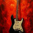 Red Blaze Riffs - Fender Stratocaster Art Tribute