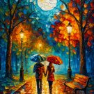 Moonlit Stroll - Romantic Rain Walk Under Autumn Glow