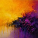 Vibrant Abstract Color Fusion Art – Yellow, Orange, Purple & Blue Modern Wall Painting