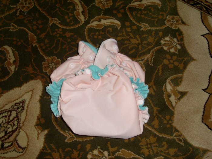 AIO OS All In One One Size cloth diaper peach