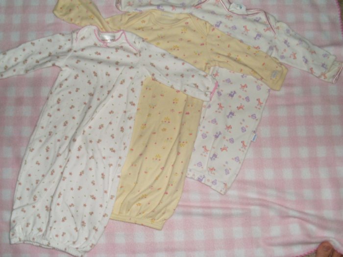lot of 3 baby sleeping gowns sleep sacks 0-3 months girl