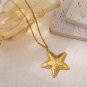 18K Real Gold Plated Pentagram Pendant Necklace in 304 Stainless Steel