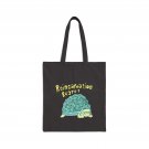 Funny Reincarnation Regret Turtle Tote Bag Black Canvas Grunge Aesthetic Art