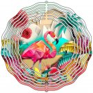 Abstract Flamingo Novelty Metal Wind Spinner - 10" Outdoor Yard Decor WCS139 {SB}