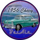 1956 Chevy Bel Air Round Metal Sign - 14" Garage Wall Decor {RG} RG1109 1956 Chevy Bel Air Round Metal Sign - 14" Garage Wall Decor {RG} RG1109