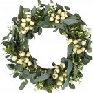 JINGHONG 20 Inch Eucalyptus Wreath with Big Berries – Front Door All Season Decor