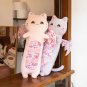 60cm Cute Cat Body Pillows Cherry Blossom Cat with Bat Wing Plush Toys Kawaii Soft