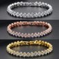 Women&acirc;��s Crystal Tennis Bracelet Rhinestone Chain in Silver, Gold & Rose Gold