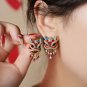2026 Chinese Red Lion Tassel Earrings Enamel Luxury Stud Jewelry for Women