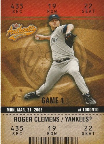2003 Fleer Authentix - Roger Clemens #13 - New York Yankees