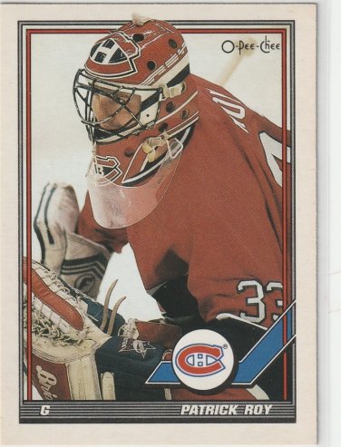 Patrick Roy 1991 O-Pee-Chee #413 Montreal Canadiens Hockey Card NM