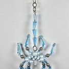 Handcrafted Blue Crystal and Pearl Bead Spider Keychain Handcrafted Blue Crystal and Pearl Bead Spider Keychain