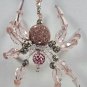 Pink Crystal Beaded Spider Suncatcher