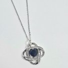 Iefil 925 Sterling Silver Love Knot Birthstone Lab Created Sapphire Iefil 925 Sterling Silver Love Knot Birthstone Lab Created Sapphire