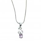 Vintage Sterling Silver Pink Birthstone Necklace 20 in Chain Vintage Sterling Silver Pink Birthstone Necklace 20 in Chain