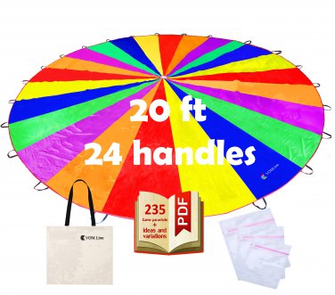 Kids Play Parachute 20 ft (6m) 24 handles