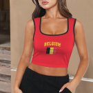 Belgium Soccer Flag Crop Tank Top FIFA World Cup 2026 Fan Edition Belgium Soccer Flag Crop Tank Top FIFA World Cup 2026 Fan Edition