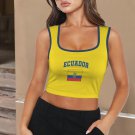 Ecuador Soccer Flag Crop Tank Top FIFA World Cup 2026 Fan Edition Ecuador Soccer Flag Crop Tank Top FIFA World Cup 2026 Fan Edition