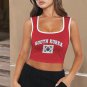 South Korea Soccer Flag Crop Tank Top FIFA World Cup 2026 Fan Edition