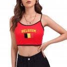 Belgium Soccer Fan Spaghetti Strap Crop Top Soccer Fan FIFA World Cup 2026 Belgium Soccer Fan Spaghetti Strap Crop Top Soccer Fan FIFA World Cup 2026