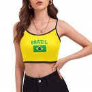 Brazil Soccer Fan Spaghetti Strap Crop Top Soccer Fan FIFA World Cup 2026