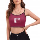 Qatar Soccer Fan Spaghetti Strap Crop Top Soccer Fan FIFA World Cup 2026