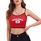 South Korea Soccer Fan Spaghetti Strap Crop Top Soccer Fan FIFA World Cup 2026 South Korea Soccer Fan Spaghetti Strap Crop Top Soccer Fan FIFA World Cup 2026