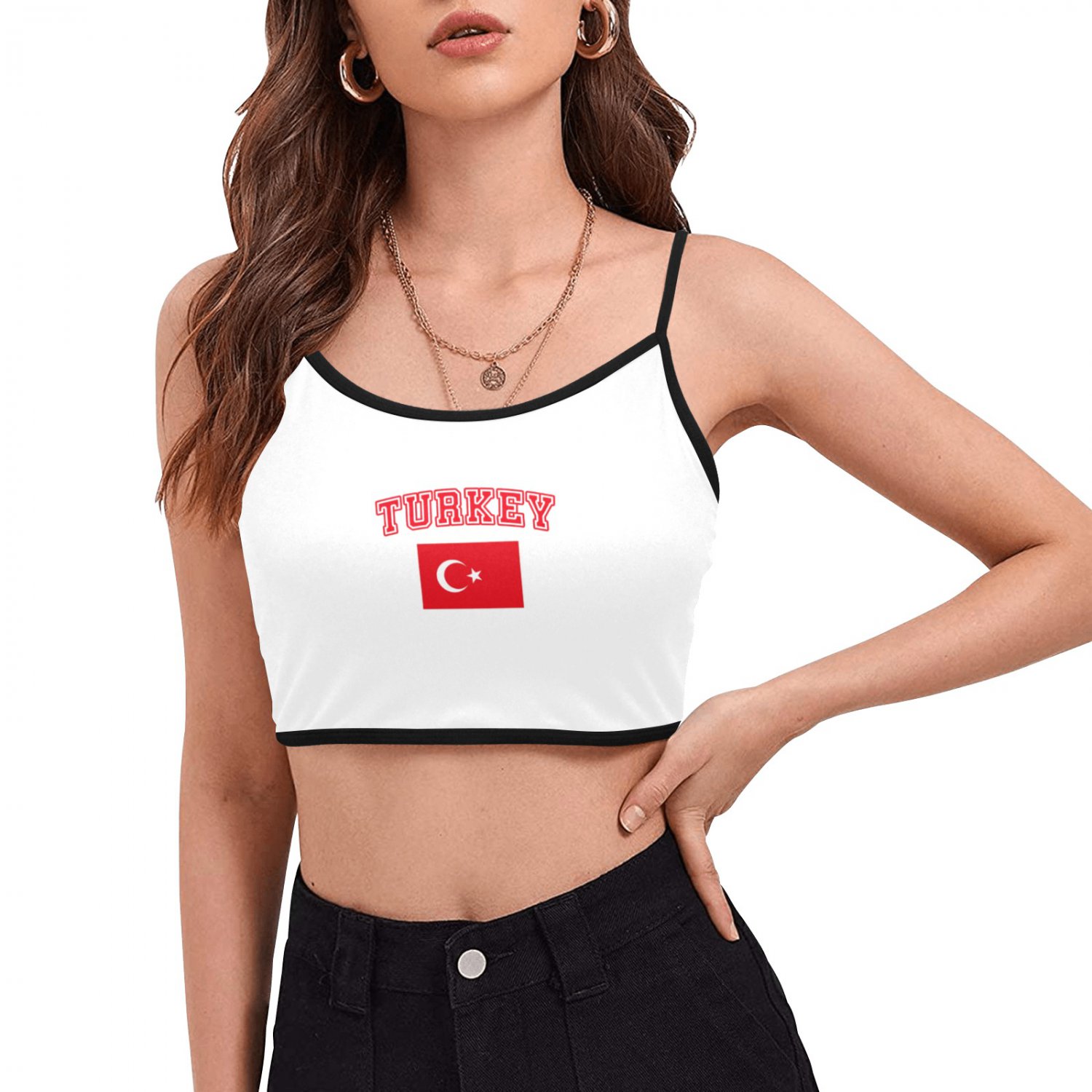 Turkey Soccer Fan Spaghetti Strap Crop Top Soccer Fan FIFA World Cup 2026
