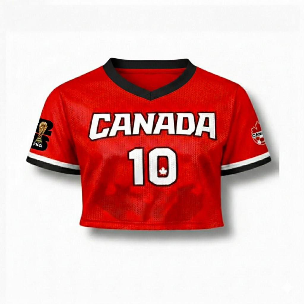 Canada Women&acirc;��s Fan Crop Top Soccer Jersey FIFA World Cup 2026