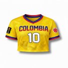 Colombia Women’s Fan Crop Top Soccer Jersey FIFA World Cup 2026
